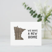 We hebben een nieuw huis Minnesota Rustic Farmhous Briefkaart (Staand voorkant)