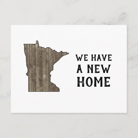 We hebben een nieuw huis Minnesota Rustic Farmhous Briefkaart (Voorkant)