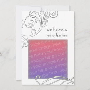 we hebben een nieuw huis : witte bloei aankondiging