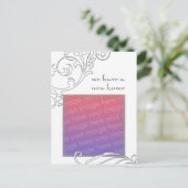 we hebben een nieuw huis : witte bloei aankondigingskaart (Staand voorkant)