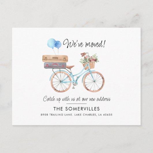 We hebben een nieuwe Adres Boho Bewegende Aankondi Briefkaart (Voorkant)