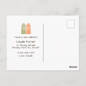 We hebben een nieuwe adresbewegende aankondigkaart briefkaart (Achterkant)