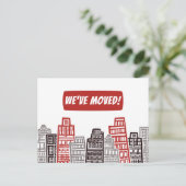 We hebben een nieuwe adresbewegende aankondigkaart briefkaart (Staand voorkant)