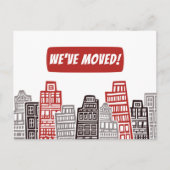 We hebben een nieuwe adresbewegende aankondigkaart briefkaart (Voorkant)