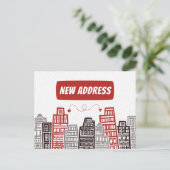 We hebben een nieuwe adresbewegende aankondigkaart briefkaart (Staand voorkant)