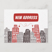 We hebben een nieuwe adresbewegende aankondigkaart briefkaart (Voorkant)