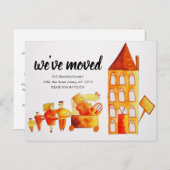 We hebben een nieuwe adreswijziging doorgevoerd aankondigingskaart (Voorkant / Achterkant)