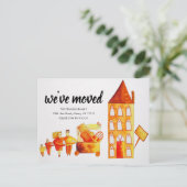 We hebben een nieuwe adreswijziging doorgevoerd aankondigingskaart (Staand voorkant)