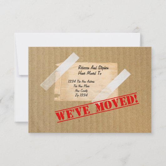 We hebben een nieuwe Home CardBoard Box verplaatst Aankondiging (Voorkant)