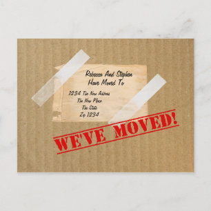 We hebben een nieuwe Home CardBoard Box verplaatst Aankondigingskaart