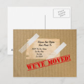 We hebben een nieuwe Home CardBoard Box verplaatst Aankondigingskaart (Voorkant / Achterkant)