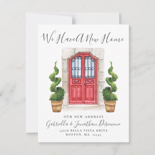 We hebben een nieuwe roodbruine Waterverf voor thu Aankondiging (Voorkant)