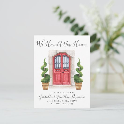 We hebben een nieuwe roodbruine Waterverf voor thu Aankondiging (Staand voorkant)