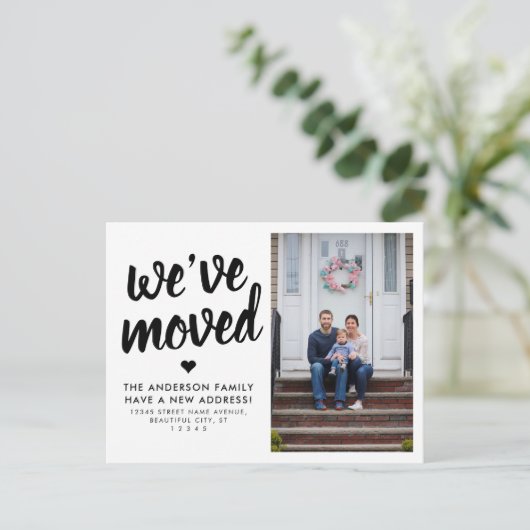 We hebben een nieuwe wijziging van adresfoto's ver aankondigingskaart (Staand voorkant)