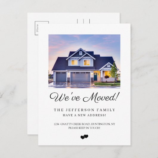 We hebben een nieuwe wijziging van adresfoto's ver aankondigingskaart (Voorkant / Achterkant)