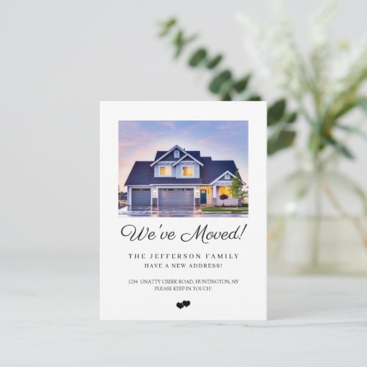 We hebben een nieuwe wijziging van adresfoto's ver aankondigingskaart (Staand voorkant)