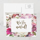 We hebben een paarse verandering van adres in bloe uitnodiging briefkaart (Voorkant / Achterkant)