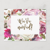 We hebben een paarse verandering van adres in bloe uitnodiging briefkaart (Voorkant)