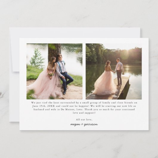 We hebben een script bruiloft multi-foto gemaakt aankondiging (Achterkant)