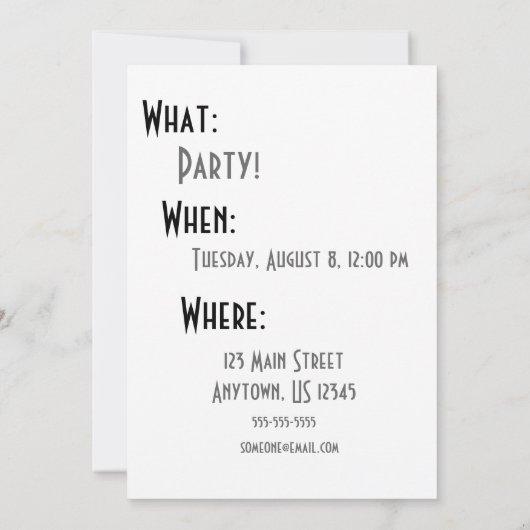 We hebben een slechte oude tijd! (Mad Hatter) Kaart (Achterkant)