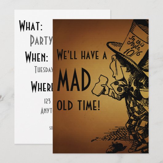 We hebben een slechte oude tijd! (Mad Hatter) Kaart (Voorkant / Achterkant)