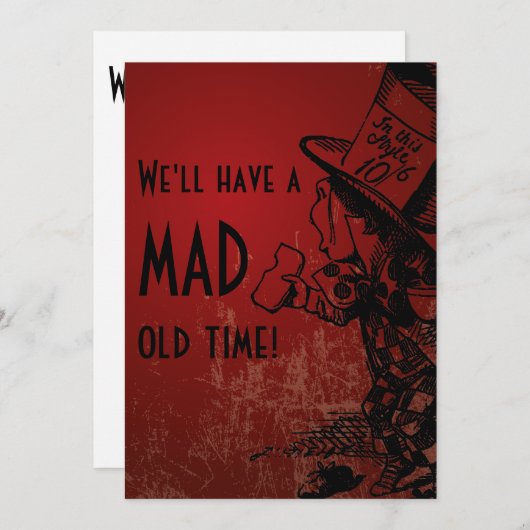 We hebben een slechte oude tijd! (Mad Hatter - roo Kaart (Voorkant / Achterkant)