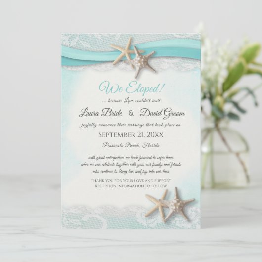 We hebben een Starfish  Beach bruiloft gehad Kaart (Staand voorkant)