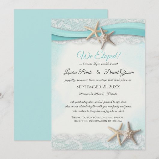 We hebben een Starfish Beach bruiloft gehad Kaart (Voorkant / Achterkant)