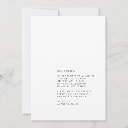 We hebben een stijlvolle, moderne minimalistische  aankondiging (Achterkant)