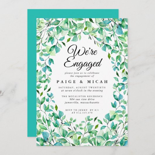 We hebben een Tropisch Verloving aangekondigd Kaart (Voorkant / Achterkant)