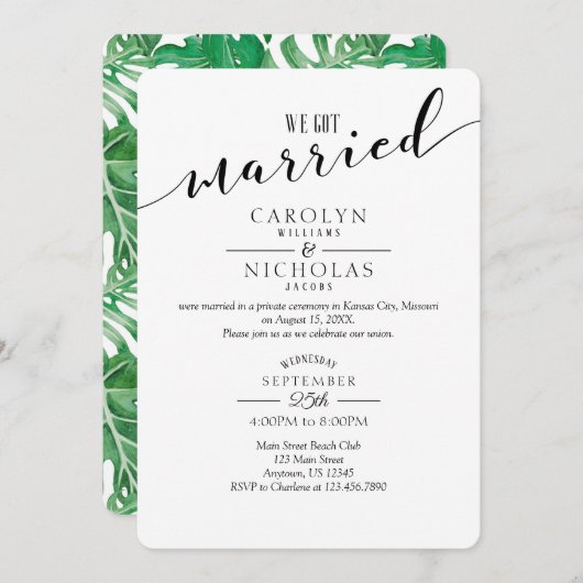 We hebben een Tropische bruine bruiloft. Kaart (Voorkant / Achterkant)