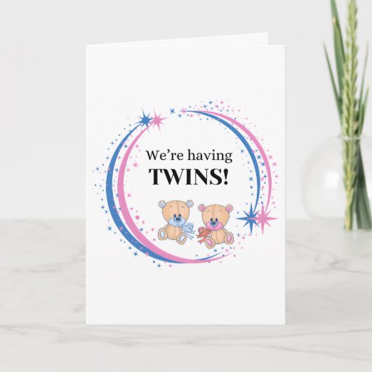 We hebben een tweeling jongen en meisje geboorte a kaart (Voorkant)
