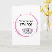 We hebben een tweeling meisjes roze geboorte aanko kaart (Gele Bloem)