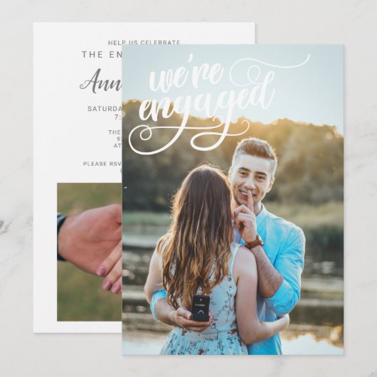 We hebben een Verloving aangekondigd Kaart (Voorkant / Achterkant)