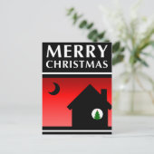 We hebben een vrolijke kerstaankondiging verplaats feestdagenkaart (Staand voorkant)