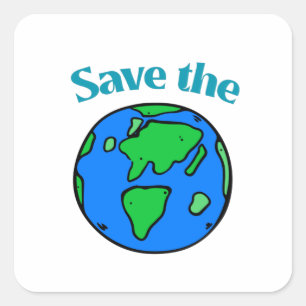 We hebben één wereld - bespaar het vierkante sticker