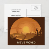 We hebben een wijziging van adres in woestijn verp aankondigingskaart (Voorkant / Achterkant)