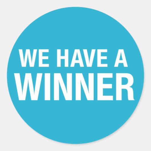 We hebben een winnaar ronde sticker (Voorkant)