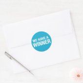 We hebben een winnaar ronde sticker (Envelop)
