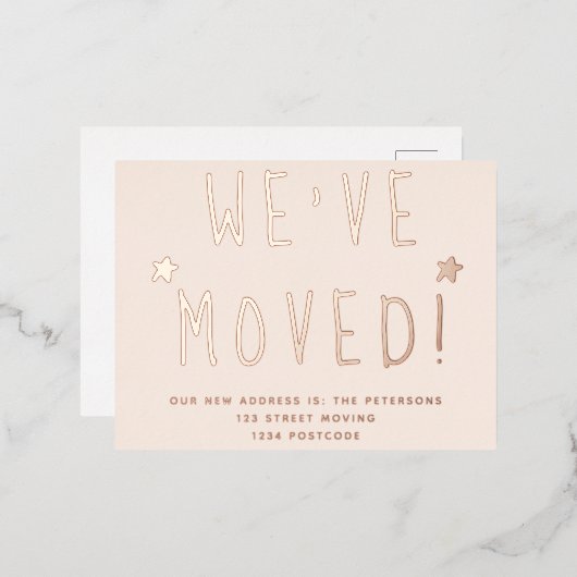 We hebben eenvoudig zwart wit script verplaatst folie uitnodiging briefkaart (Voorkant / Achterkant)