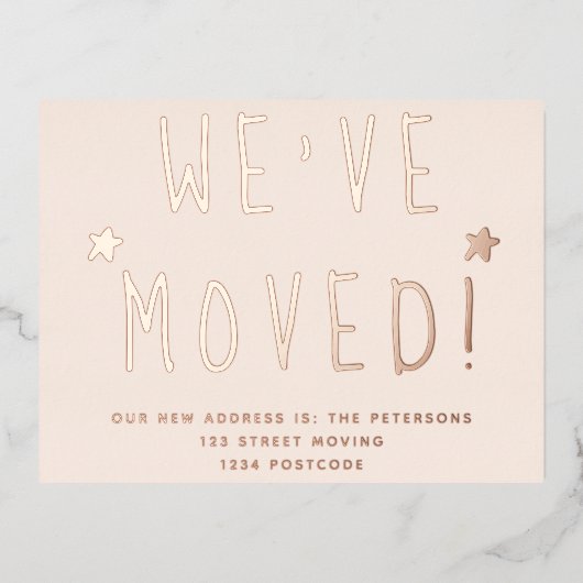 We hebben eenvoudig zwart wit script verplaatst folie uitnodiging briefkaart (Voorkant)