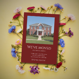 We hebben eenvoudige foto rood verplaatsen verplaa aankondiging