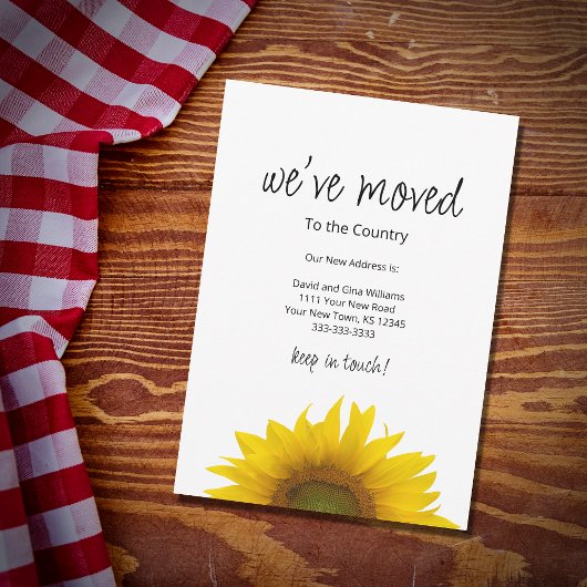 We hebben eenvoudige zonnebloem verplaatst aankondiging