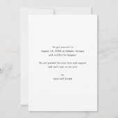 We hebben Elegant Calligraphy Script Weduwfoto gem Aankondiging (Achterkant)