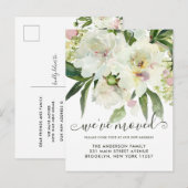 We hebben Elegant Floral Botanical Peony Moving Aankondigingskaart (Voorkant / Achterkant)