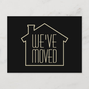 We hebben Elegant Zwart en Goud Modern Moving verp Aankondigingskaart