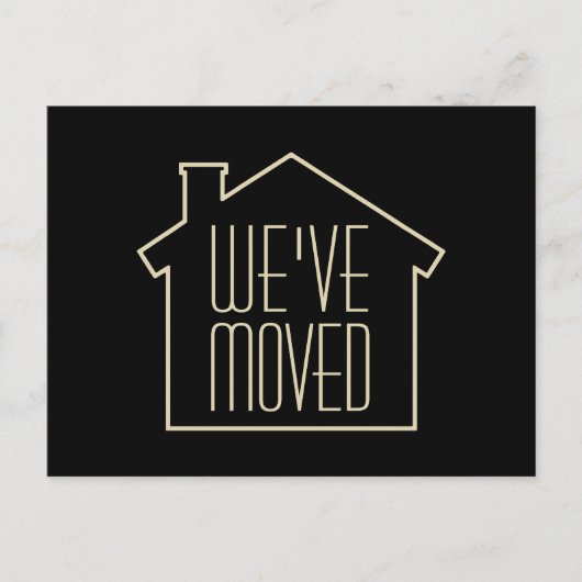 We hebben Elegant Zwart en Goud Modern Moving verp Aankondigingskaart (Voorkant)