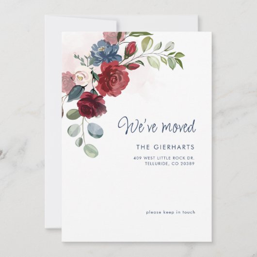 We hebben elegante bloemen verhuisd aankondiging (Voorkant)