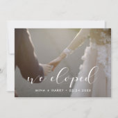 We hebben Elegante kalligrafie fotokaart Aankondiging (Voorkant)