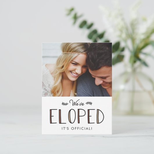 We hebben Eloped | Aankondiging van huwelijks uitl (Staand voorkant)